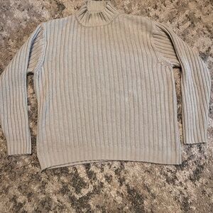 Point Zero vintage 90s Cream Ribbed Turtleneck Sweater y2k